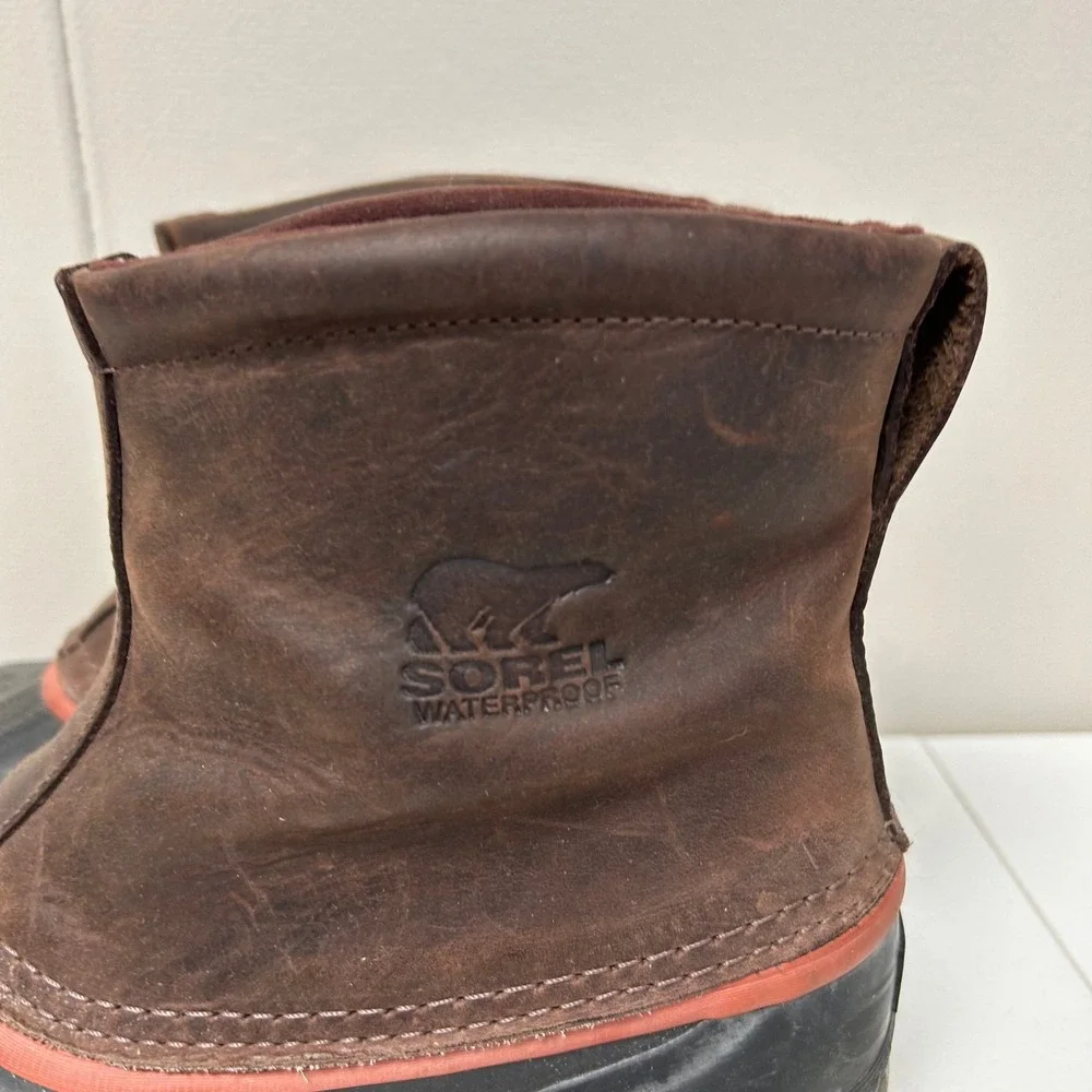 Sorel Cheyanne Premium Brown Winter Duck Toe Waterproof Boot Mens Size 10.5